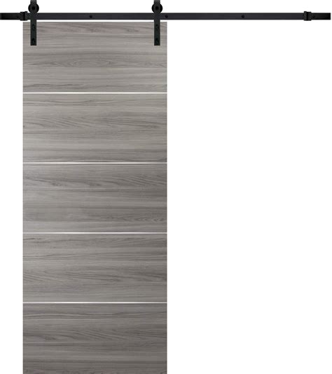 Buy Barn Sliding Grey Door 36 x 80 with 6.6FT | Planum 0020 Ginger Ash ...