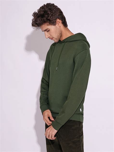 Buy Dark Green Hooded Sweatshirt for Men Online