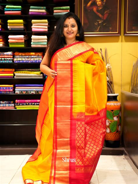 Yellow & Red - Silk Cotton Saree