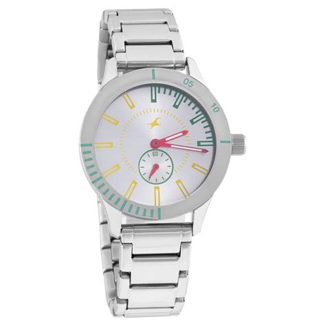 Buy Online Fastrack Silver Dial Quartz Analog Watch for Girls ...