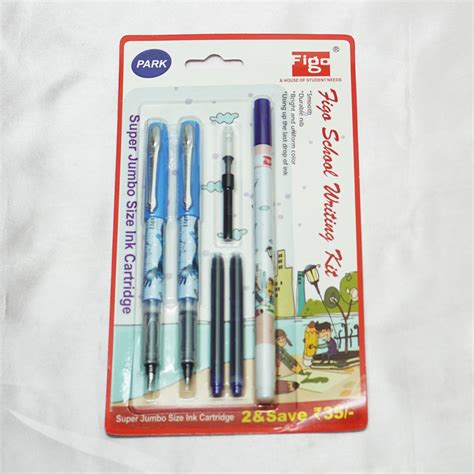 Figo Park Blue Color Design Body With Blue Cap Pen Set SKU 22543