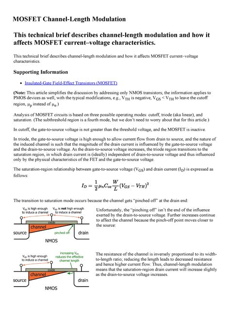 Image result for Channel Length Modulation in CMOS
