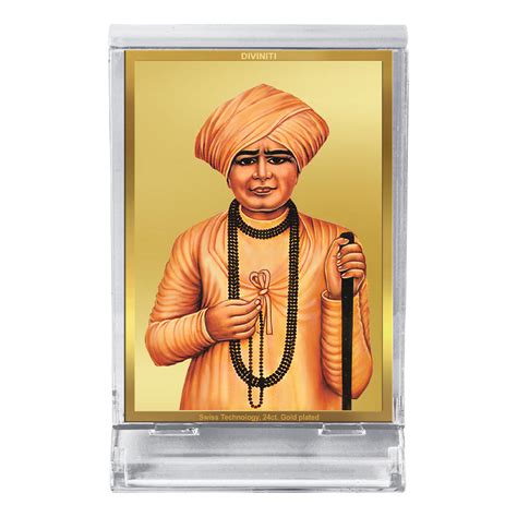 Diviniti 24K Gold Plated Foil Jalaram Bapa Frame For Car Dashboard, Ho ...