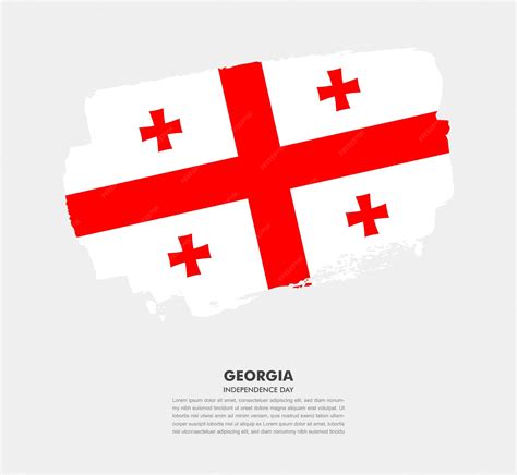 Premium Vector | Elegant hand drawn brush flag of georgia country on white background