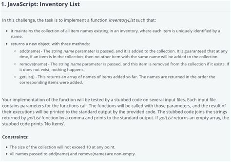 Inventory List Code in JavaScript 的图像结果