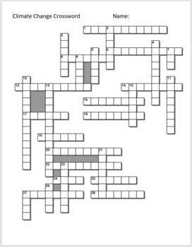 Climate Change Crossword - Study Guide for Key Concepts & Vocabulary