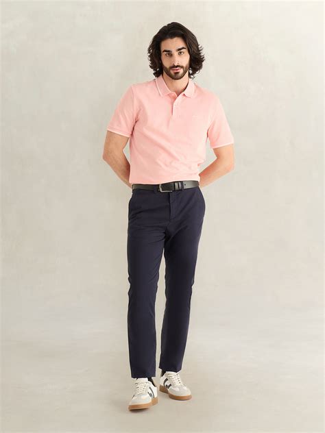 Shop Gant Men Pink Solid Regular Fit Polo T-Shirt Online