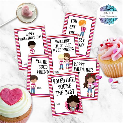 Editable Kids Classroom Valentines Cards – Simple Desert Designs