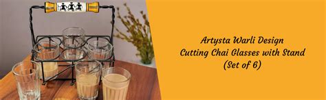Buy ARTYSTA 'Warli Transparent' Premium Cutting Chai Glass Set with ...