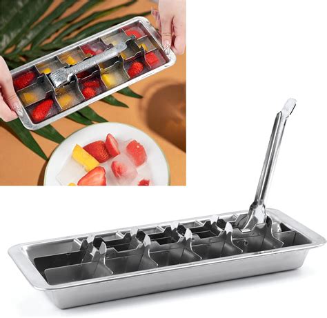Amazon.com: KAYCROWN 18/8 Stainless Steel Ice Cube Tray, 18 Slot Ice ...