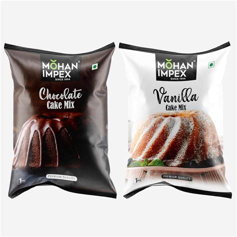 Mohan Impex 100% Eggless Combo of 1kg Cake Mix Powder (Vanilla ...