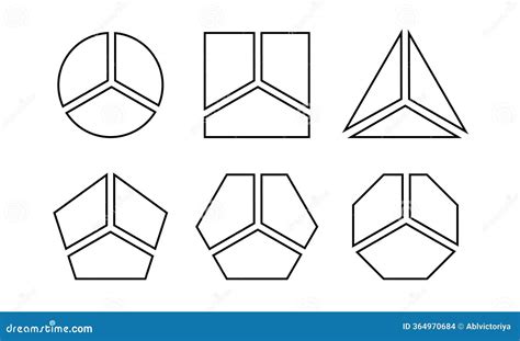 Pentagon, Hexagon, Heptagon, Octagon Diagrams Divided On Equal Segments ...