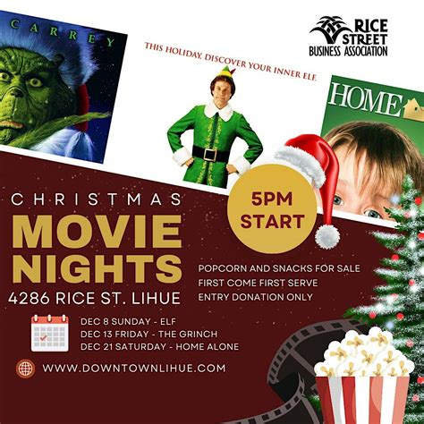 `Ohana Christmas Movie Night, 4286 Rice St, Lihue, 8 December to 21 ...
