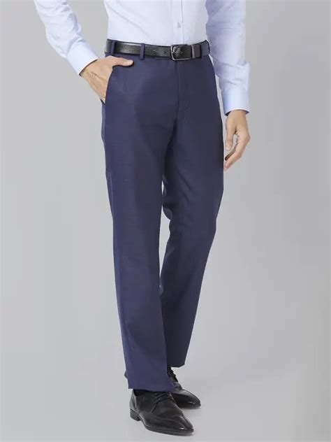 Men Violet Smart Fit Structure Polyester Blend Trouser – MyRaymond