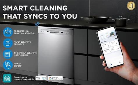 Midea 13 Place Settings Free Standing silver Dishwasher | 7 Wash ...