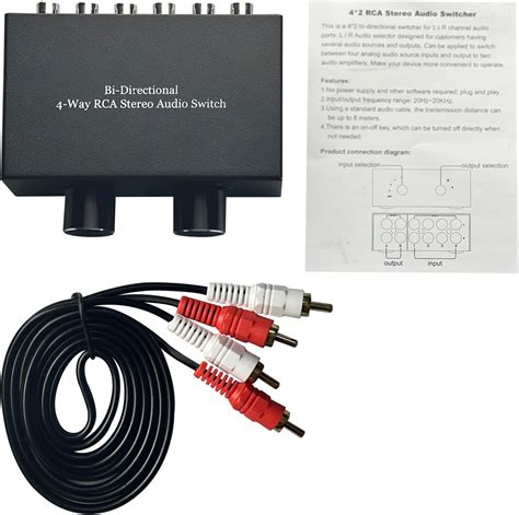 Buy 4-Port Bi-Directional RCA Audio Switcher, 4-Way Stereo L/R Sound ...