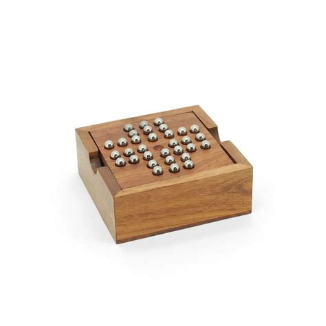 Brain Teaser Wooden Solitaire & Tic Tac Toe, 2 In 1 Game | Mittimate