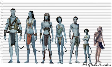Sully Family (with Spider) Canonical Heights Chart : r/Avatar