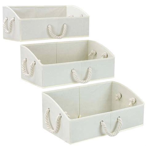 Sorbus 20" Trapezoid Storage Box with Cotton Rope, 3ct., Color: Beige ...