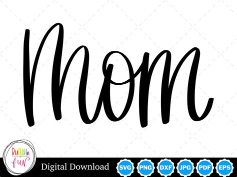 Cursive Script Mom Handwritten Vector Image Cut Files With SVG, Eps ...