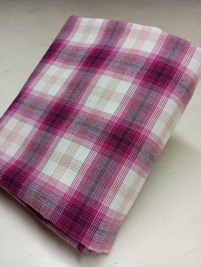 Rose Checks Drill Weave Yarn Dyed Cotton Fabric