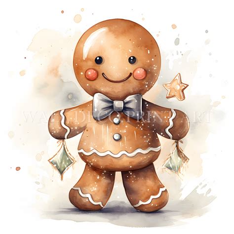Cute Gingerbread Man Clipart Bundle - 12 High Quality JPGS - Digital ...