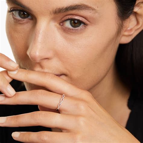 14K Rose Gold Petite Open Infinity Diamond Ring-81167r14