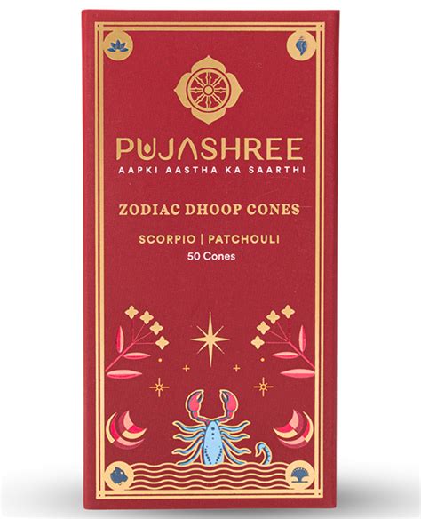 Scorpio Zodiac Dhoop Cones 50 pcs -Patchouli – Pujashree