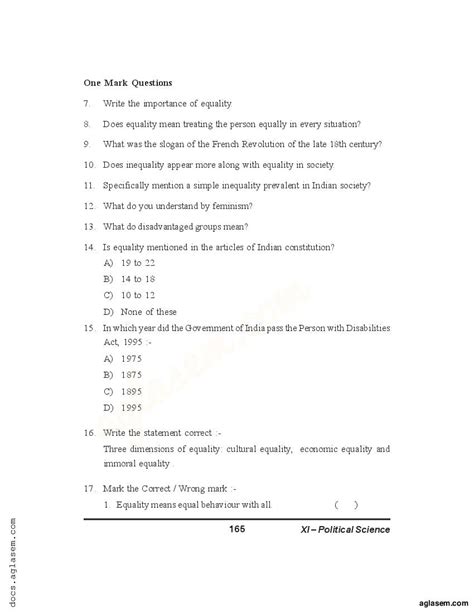 Image result for Class 11 Political Science Chapter Equality Exercise Short-Answer