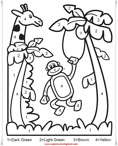 Color By Number Coloring Pages Animals Coloring Pages