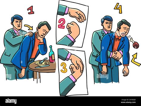 An office colleague helps an employee at a corporate event ...