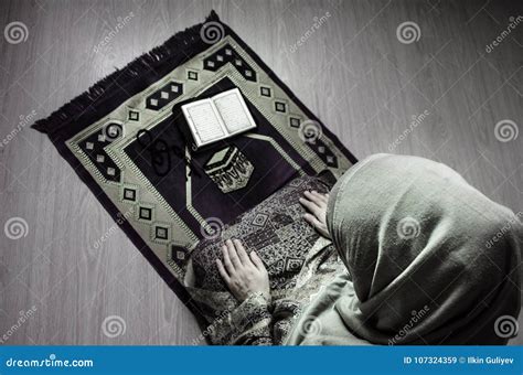 Muslim Woman Praying for Allah Muslim God at Room Near Window. Hands of ...