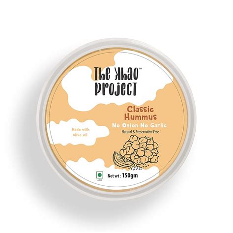 The Khao Project No Onion No Garlic Hummus Dip and Spread - Vegan and ...