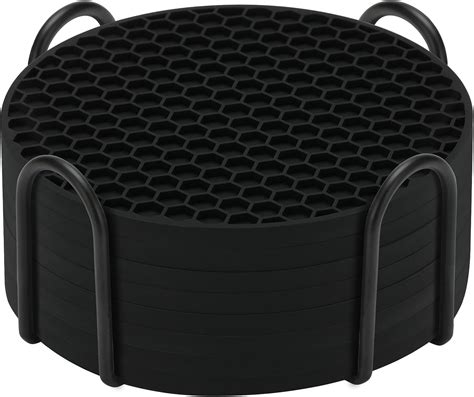 Amazon.com: TWTLi Silicone Coasters Set of 8 with Holder,Coasters for ...