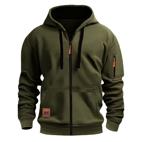 Goodtrade8 Mens Hoodies with Zipper Zip up Hooded Sweatshirts Plain ...
