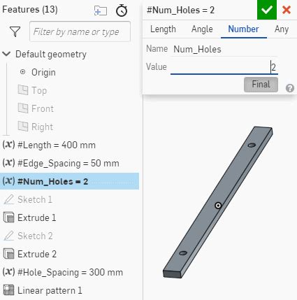 Image result for Onshape Feature Script Linear Pattern