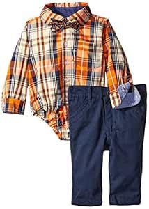 Beetle and Thread Baby Boys' Twill Aztec Bowtie 3 Piece Set, Orange, 18 ...