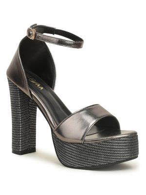 Buy VALIOSAA Solid Plain Metallic Heels Online