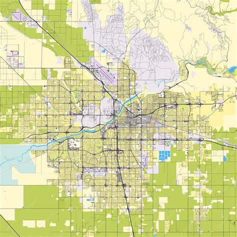Premium Vector | City map of bakersfield california usa