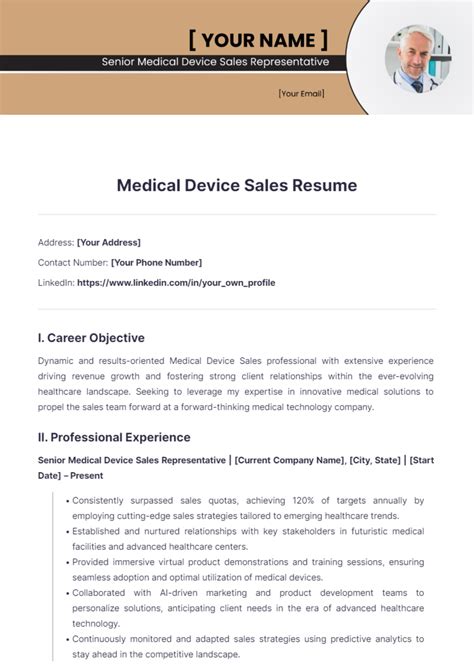 Medical Device Sales Resume