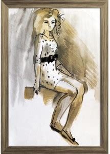 Female Figure D5 Paper Poster Antique Golden Frame | Top Acrylic Glass ...