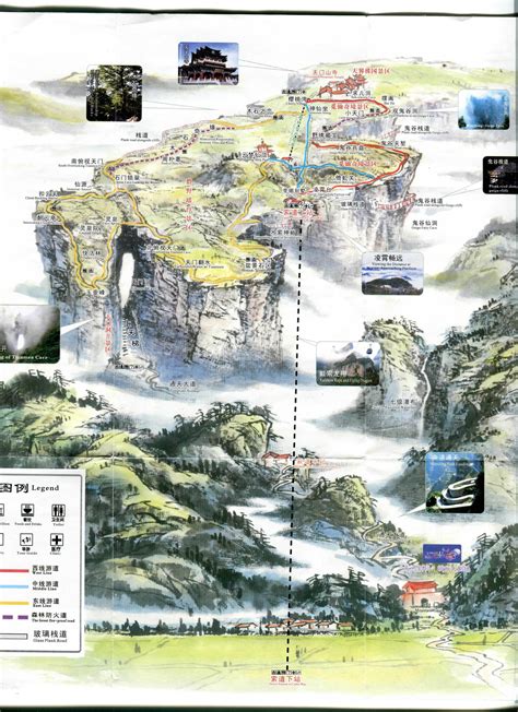Zhangjiajie Tianmen Mountain Map, Hunan, China