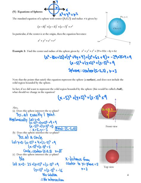 Equations of Spheres - In fact, if we did want to represent the solid region bounded by the ...