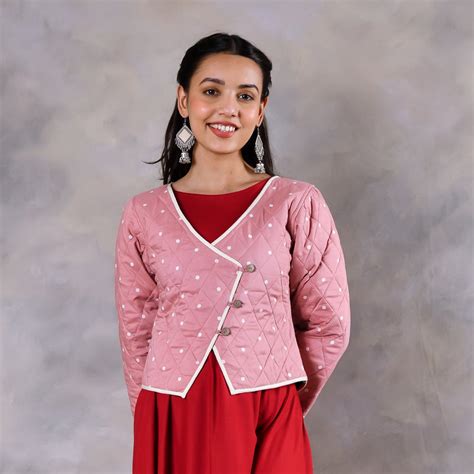 Buy Mimosa Baby Pink Quilted Jacket | Rustorange