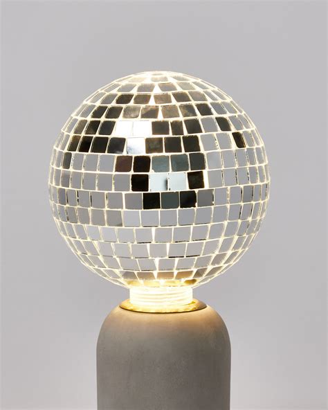 Disco Ball Silver E27 40lm LED Light Bulb | Oliver Bonas