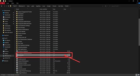 Where are Chrome bookmarks located in Windows 10?