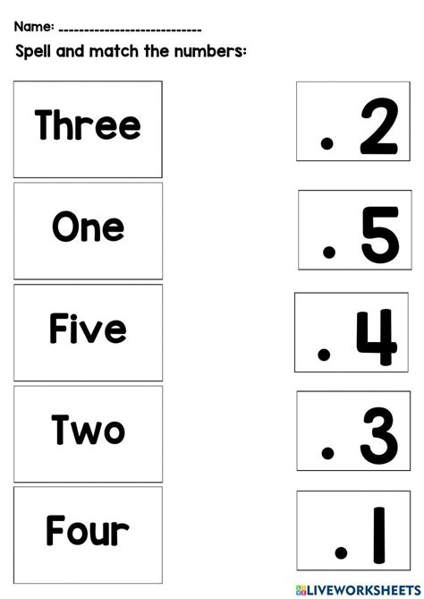 Image result for Matching Numbers Worksheet