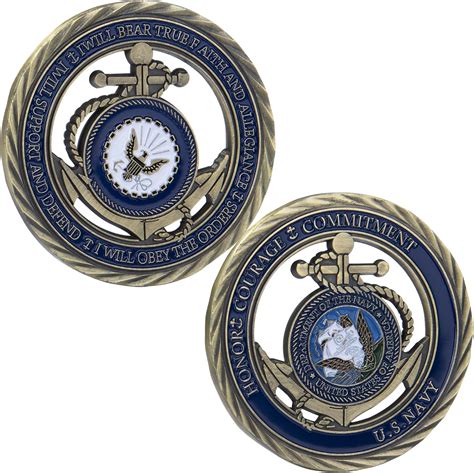 Amazon.com: USA Navy Core Values Commemorative Challenge Coin Double ...