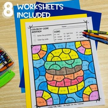 Spring Break Coloring Page Color by Number Addition to Pizza Hamburger ...