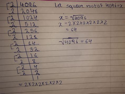 find the square root by prime factrication method 1) 4096 - Brainly.in